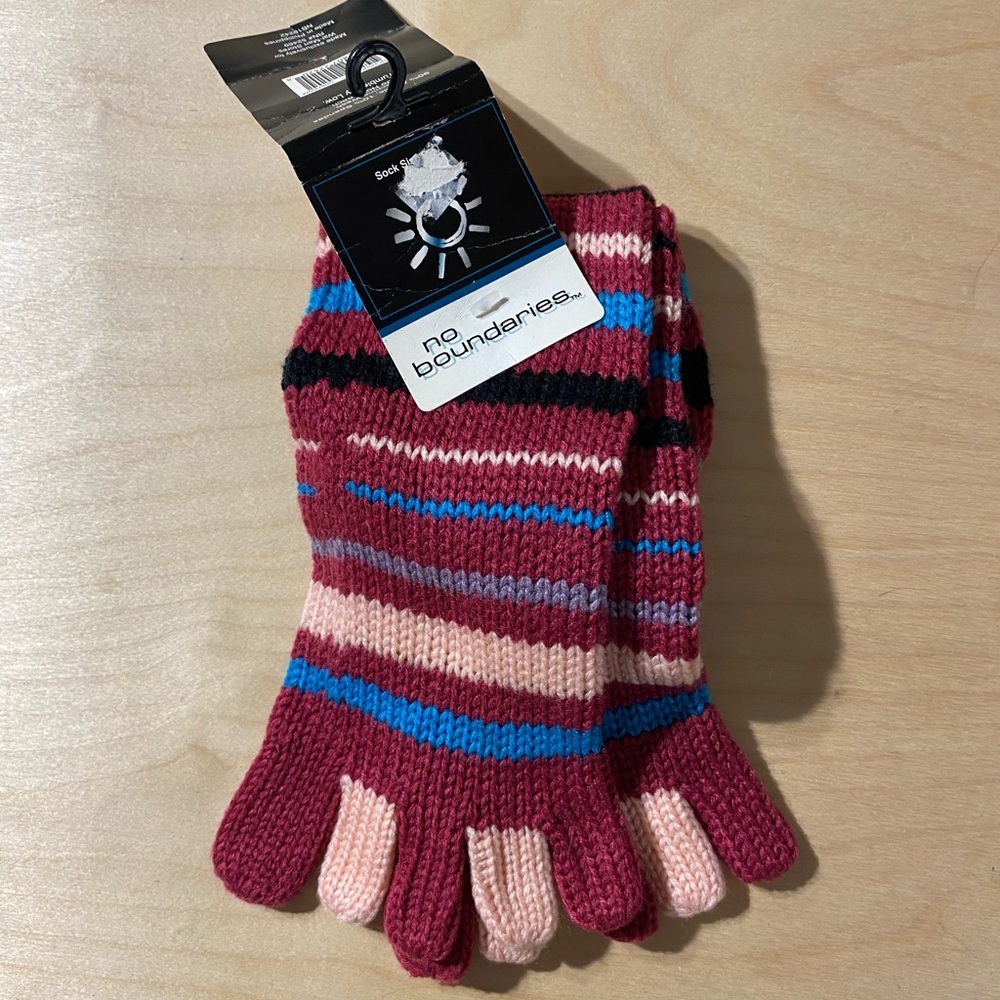No Boundaries Multicolor Striped Knit Toe Socks (GX)